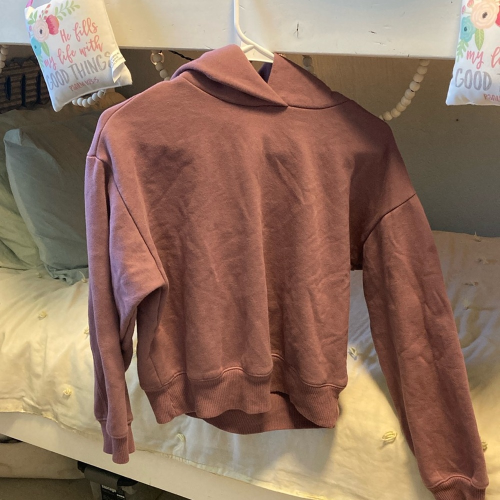 A New Day cropped purple hoodie